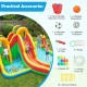 Giant bounce house with two long slides, climbing walls, and splash pool, perfect for yard parties and family.