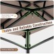 Stable metal frame of the 8 x 5 feet grill gazebo showcasing double-layer supporting ribs for enhanced durability.