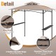 Detail view of the 8 x 5 feet grill gazebo showcasing the adjustable canopy and convenient thumb screws for easy.