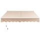 Retractable 8FT × 6.5FT beige patio sun awning features a long hand crank for easy opening and closing, perfect for outdoor use.
