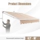 Retractable 8FT × 6.5FT aluminum patio sun awning in beige with adjustable angle and long hand crank for easy use.