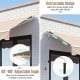 Retractable 8FT × 6.5FT aluminum patio sun awning in beige with adjustable angle from 40-100 degrees for optimal shade.