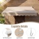 Retractable 8FT × 6.5FT aluminum patio sun awning in beige with adjustable angle for effective sun protection.