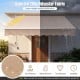 Retractable 8FT × 6.5FT aluminum patio sun awning in beige, featuring durable polyester for sun protection and easy installation.