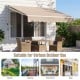 Retractable 8FT × 6.5FT aluminum patio sun awning in beige provides adjustable shade for outdoor spaces like gardens and balconies.