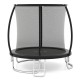 Curved net poles and sturdy ladder of the 8FT outdoor trampoline in black, designed for safety and stability.