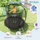 8FT outdoor trampoline with safety enclosure, curved net poles, and sturdy ladder for fun and exercise for all ages.