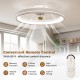 19-inch low-profile ceiling fan with dimmable LED, remote control, and 6-speed settings for efficient airflow in small.