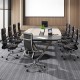 Ergonomic black leather office chair with adjustable height and rocking function, ideal for office use and comfort.