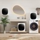 Compact 800W electric laundry dryer with LED touch panel and 1.5 cu.ft capacity, ideal for versatile placement.