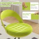 Curved green drafting stool with breathable mesh upholstery and soft 50D sponge filling, ideal for long hours at desks.