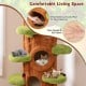 Multifunctional 90.5-inch tall cat tree in brown with plush cushions, private condos, and detachable pads for easy.