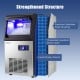 Side view of the 90 LBS/24H commercial nugget ice maker, highlighting thickened insulation foam layer and food-grade.