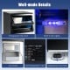Transparent flip door and built-in LED lights of the 90 LBS/24H commercial nugget ice maker for easy access and.