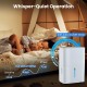 94.5 pints dehumidifier with LED display, 24-hour timer, and whisper-quiet operation for restful nights.