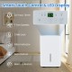 94.5 pints dehumidifier with LED display, 24-hour timer, and child lock for efficient humidity control in white.