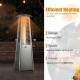 Portable stainless steel tabletop patio heater with glass tube, 10,000 BTU, 360° heating for outdoor gatherings.
