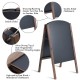 Double-sided 40-inch wood A-frame chalkboard with a curved top, perfect for sidewalk signage and event announcements.