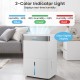 96 Pints dehumidifier with clear digital display and 3-color indicator light for real-time humidity feedback.