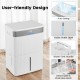 96 pints dehumidifier with smart touch control, 3-color indicator, and large water tank for efficient humidity control.