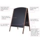 Double-sided 40-inch wood A-frame chalkboard with a sturdy frame, ideal for sidewalk signage and event announcements.