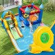 980W portable air pump fan with handle, designed for quick inflation of inflatables like bounce houses and slides.