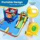 980W portable air pump fan with handle, designed for quick inflation of bounce houses and inflatables, featuring safety.