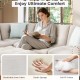 L-shaped 98-inch sectional sofa with breathable linen fabric, elastic sponge cushions, and movable storage ottoman for.
