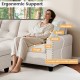 L-shaped sectional sofa with ergonomic support, featuring comfy pillows and a movable storage ottoman for versatile use.