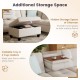 Movable storage ottoman with hidden space, foldable tray, and cup holders for the 98-inch sectional sofa couch.