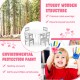 Kids 5-piece white table and chair set with sturdy wooden legs, perfect for playroom activities and safe for toddlers.