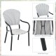 Set of 4 Patio Rattan Stackable Dining Chair with  Armrest for Garden - Gallery View 11 of 12
