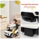 3-in-1 ride-on push car in white with anti-roll design, removable parental handle, and storage space for toddlers.