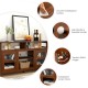 58" brown TV stand with transparent acrylic doors, 2 cabinets, and open shelves for versatile storage in any room.