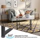 Round coffee table from the 3-piece modern faux marble set with adjustable foot pads for stability and floor protection.