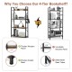 4-tier industrial bookshelf in rustic brown with adjustable shelves, made of powder-coated steel for stability and.