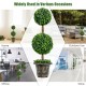 36-inch artificial double ball tree with UV protection, ideal for indoor and outdoor use in various settings.