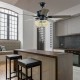 52-inch retro ceiling fan with bead lampshade, reversible blades, and remote control, perfect for medium to large rooms.