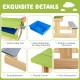 3-in-1 outdoor wooden kids water sand table with detachable boxes for easy cleaning, ideal for backyard play.