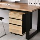 3-drawer mobile file cabinet with a lockable design and auxiliary wheel, perfect for secure and stable home office.