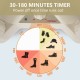 Electric shoe and boot dryer timer with settings from 30 to 180 minutes, designed for efficient drying of multiple.