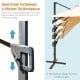 Rectangular cantilever umbrella with 360° rotation, beige fabric, featuring a hand-crank system and 4 tilt settings for.