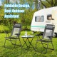 Adjustable reclining folding chairs in gray with headrest, perfect for outdoor patio, camping, or garden relaxation.
