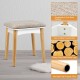 Solid stool with breathable cushion and wooden legs, designed for comfort and stability in a makeup vanity set.