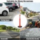 Orange traffic delineator post with reflective collars, ideal for parking, road marking, and street safety.