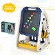 3-in-1 kids art easel with blue frame, double-sided boards, and storage tray for creative activities in playrooms.