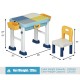 Kids activity table set with chair, featuring storage compartments and safe, eco-friendly materials for versatile play.