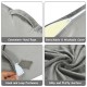 Adjustable gray memory foam headrest with detachable cover, hand rope, and hook fasteners for versatile support.