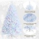6 feet artificial Christmas tree with iridescent branch tips, featuring a stable folding metal base for easy storage.