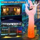 12 feet Halloween inflatable ghost decoration with built-in LED lights, ideal for garden, gym, or playground displays.